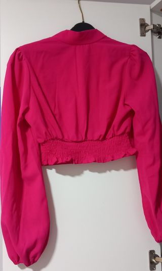 Blusa rosa manga larga