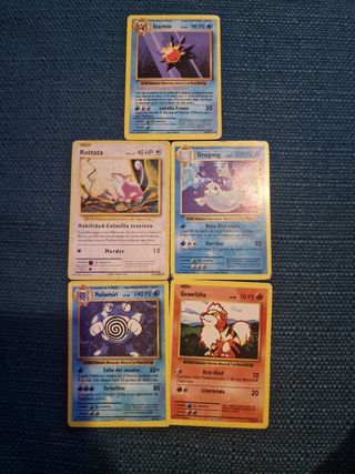 20 cartas Pokémon 1ª Generacion