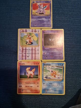 20 cartas Pokémon 1ª Generacion