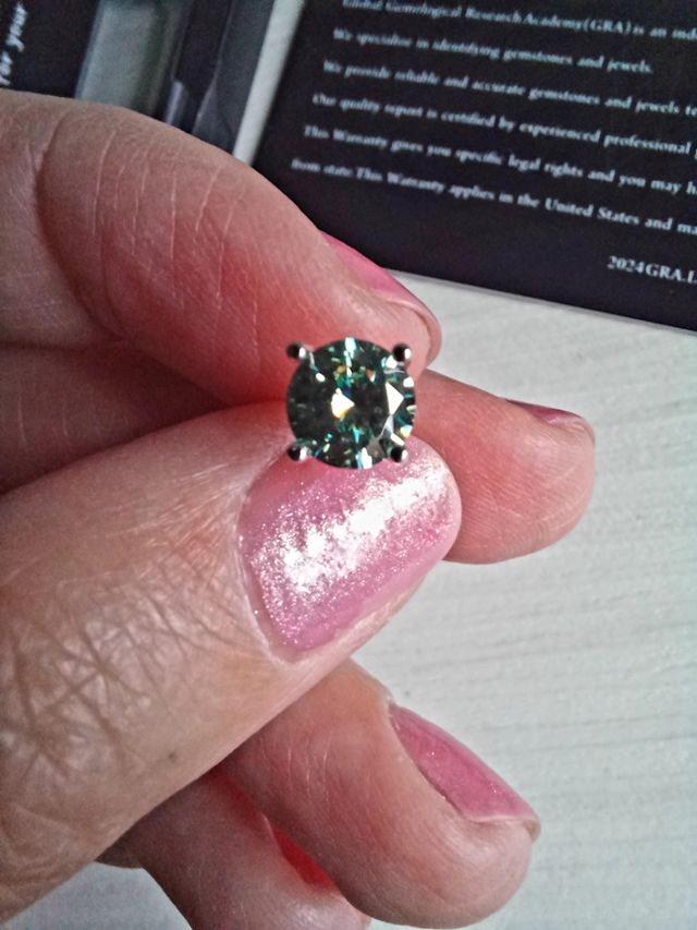 Orecchini Moissanite Verde-Blu