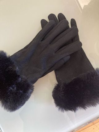 Guantes negros invierno | Piel sintética