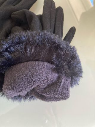 Guantes negros invierno | Piel sintética