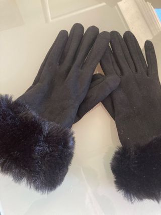 Guantes negros invierno | Piel sintética