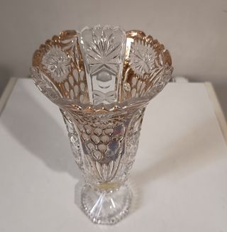 Lussuoso vaso-calice vintage in cristallo inciso 