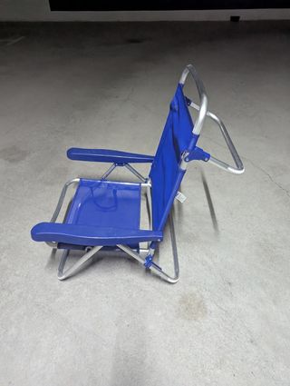 Silla playa plegable azul