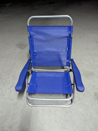 Silla playa plegable azul