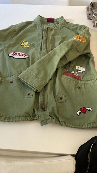 Chaqueta Snoopy verde oliva