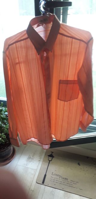 Camisa lino salmón - Talla L