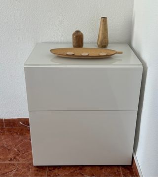 Cajonera blanca 60x66 cm - papá de cristal