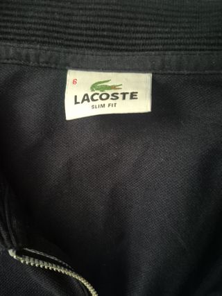 Polo  vintage Lacoste azul talla L - Cremallera
