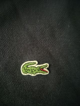 Polo  vintage Lacoste azul talla L - Cremallera