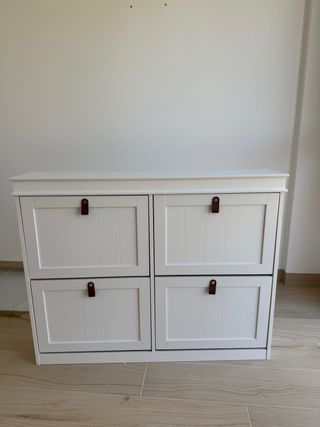 Zapatero blanco de madera - 4 cajones