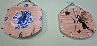 2 Relojes Pared Madera Decorativos