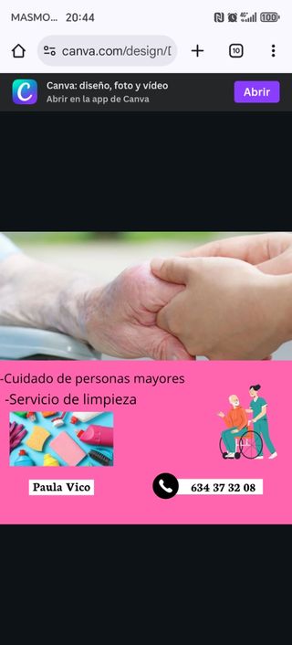 Cuidado de personas mayores y limpieza en general