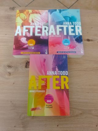 3 Libros de after, (el tercero en catalán).