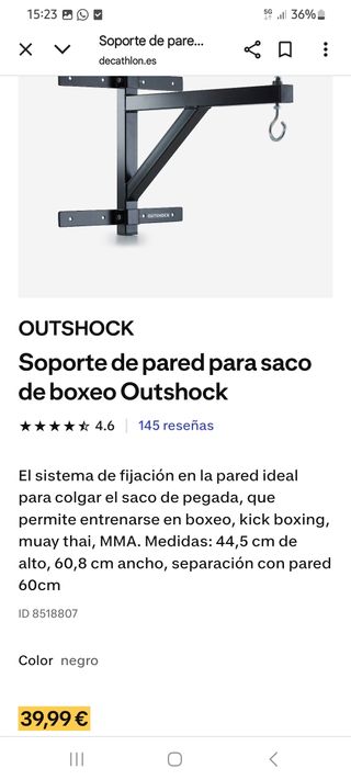 Saco boxeo decathlon