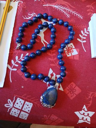 Collana lapislazzuli pendente a goccia