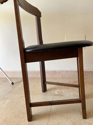 Sillas madera-cuero pareja dos sillas 