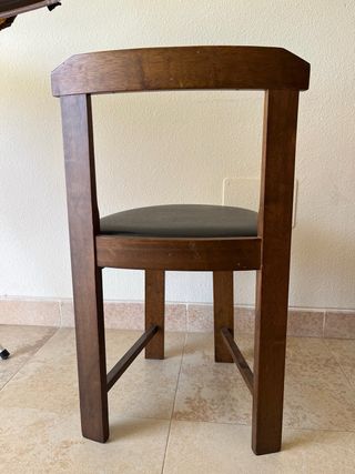 Sillas madera-cuero pareja dos sillas 