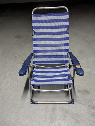 Silla playa plegable azul
