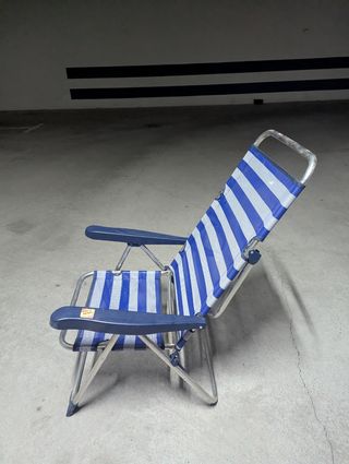 Silla playa plegable azul