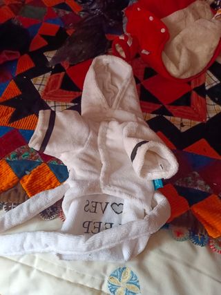 Albornoz perrito blanco talla m