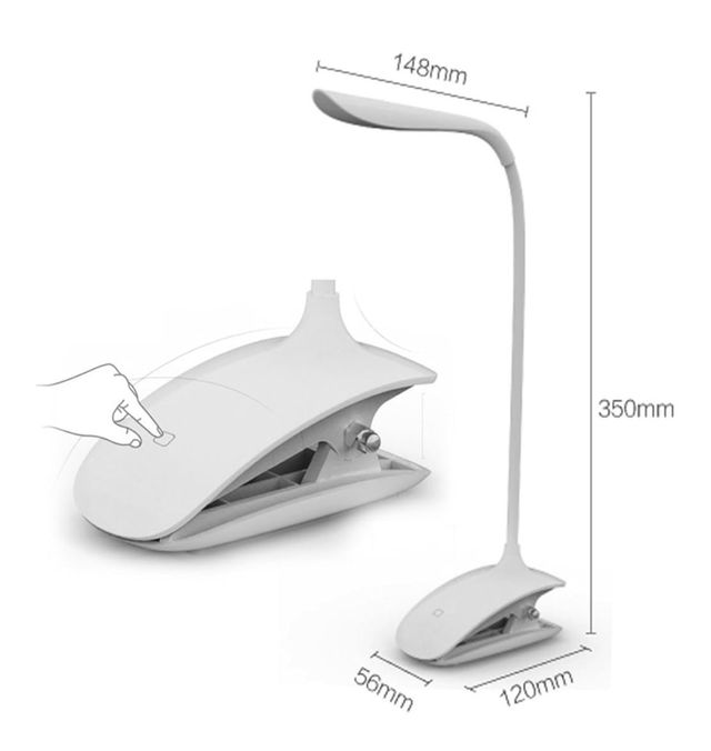 Lampada LED con morsetto bianco