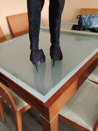 Botas altas negras tacón fino