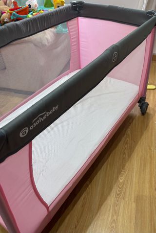Cuna de viaje AsalvoBaby rosa