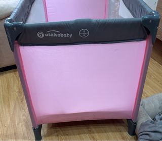 Cuna de viaje AsalvoBaby rosa
