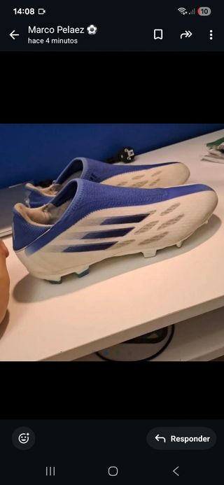 Adidas Botas Fútbol - Blancas y Azules