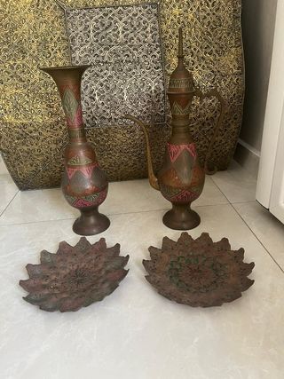 Juego té bronce antiguo