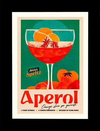 Poster Pubblicità Cocktail Aperol Spritz 32x47 Cm.