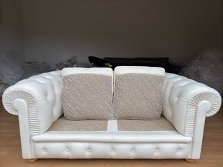 Divano Chester Frau pelle bianca