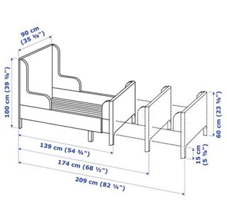 Cama infantil extensible - Cabecero tapizado