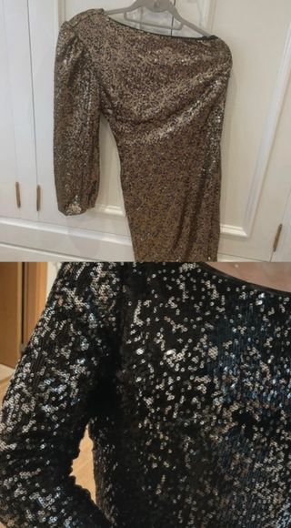 Vestido lentejuelas dorado Nochevieja