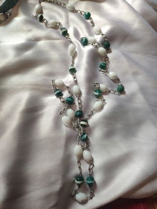Collana agata verde & bianca