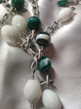Collana agata verde & bianca