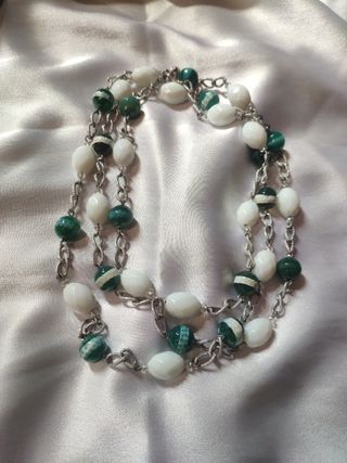Collana agata verde & bianca