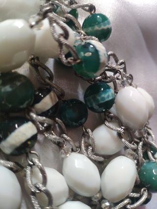 Collana agata verde & bianca