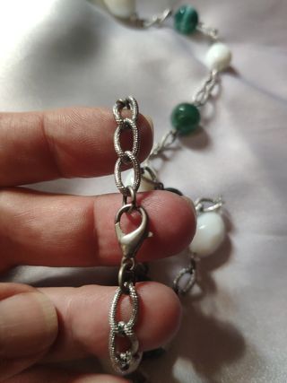 Collana agata verde & bianca