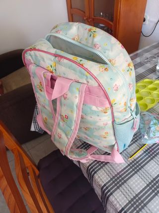 Mochila infantil azul y rosa