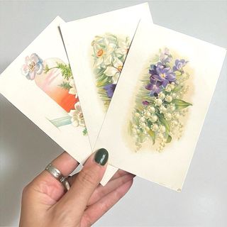 Cartoline antiche linguaggio fiori e foglie