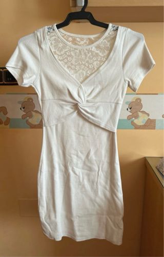 Vestido blanco midi encaje 