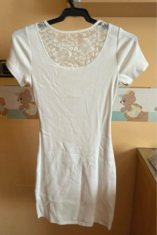 Vestido blanco midi encaje 