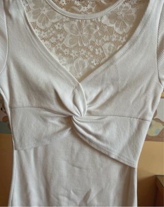 Vestido blanco midi encaje 