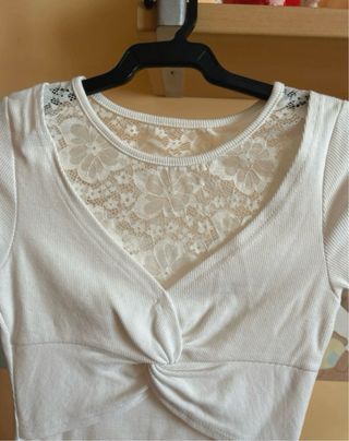 Vestido blanco midi encaje 