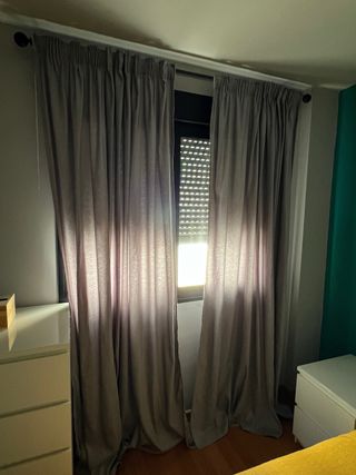 Cortinas grises habitación - 2 uds