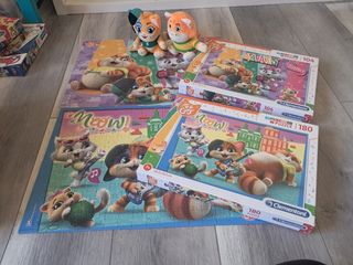 44 Gatti: 2 puzzle + 2 peluche
