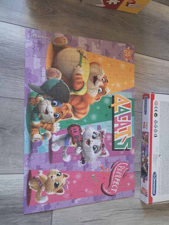 44 Gatti: 2 puzzle + 2 peluche